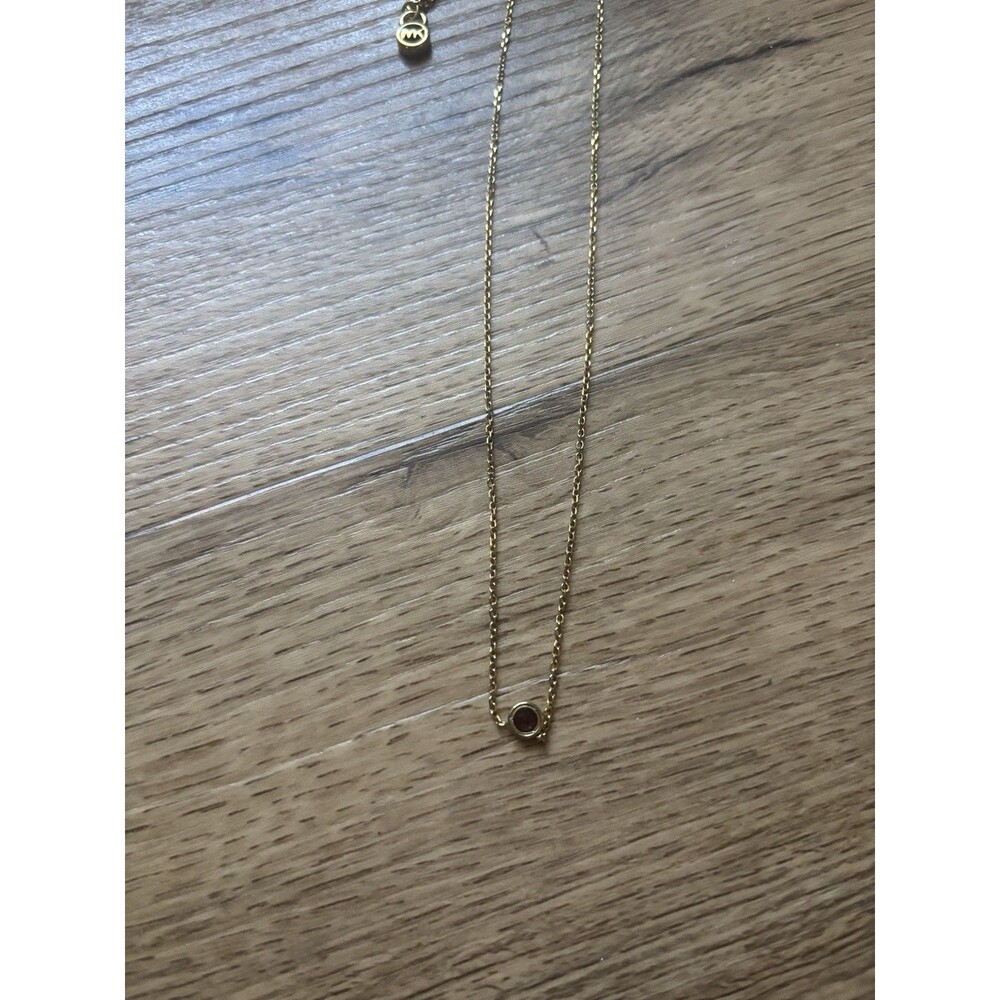 MICHAEL KORS NECKLACE GOLD TONE WITH PINK STONE